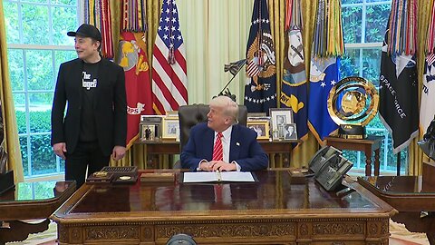 Elon Musk's farewell press conference with President Trump