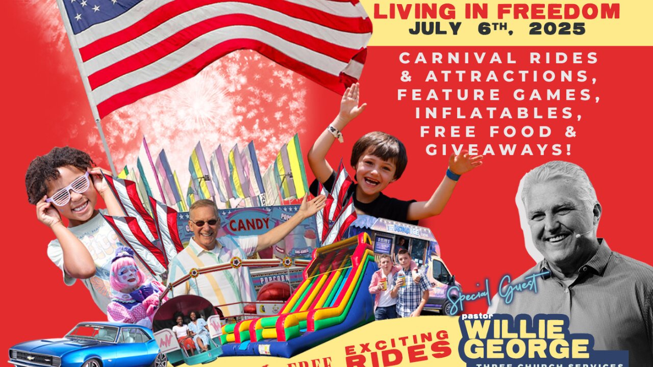 FREE "Living In Freedom" Event Sunday July 6th - Pastor Joe Bevelacqua New Chapel