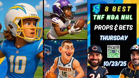 🏈 8 HOT TNF NFL PICKS | VIKINGS vs CHARGERS | NBA PROPS | NHL PICKS | PRIZEPICKS TODAY 10/23/25