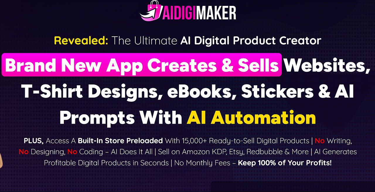 How Good is AIDigiMaker? design & selling websites, T-shirt graphics, eBooks, stickers, & AI prompts