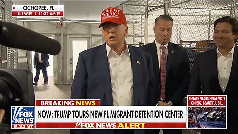 Pres. Trump Tours Florida Aligator Alcatraz Migrant Detention Facility in Florida