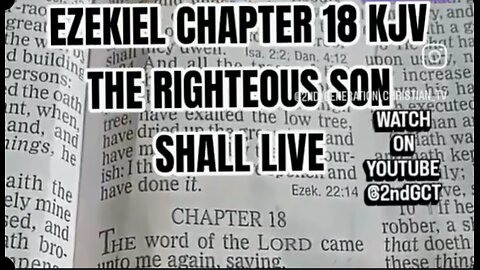 Livestream Preview Ezekiel #Ch 18 #KJV The Righteous Son Shall Live #faith #biblestudy #live #holy
