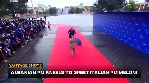 Albanian_PM_Kneels_to_Greet_Italian_Prime_Minister_Meloni___Vantage_with_Palki_Sharma___N18G