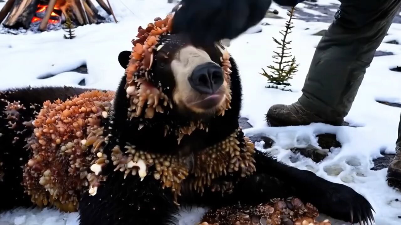 Black Mother bear injured animals videos