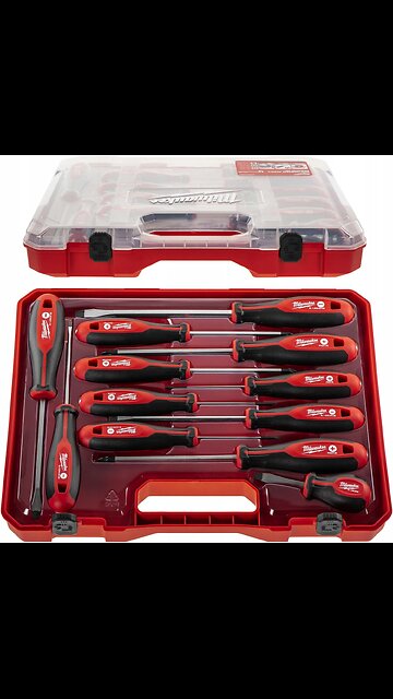 Milwaukee Set of 12 Tri-Lobe Screwdrivers 4932472003,Red