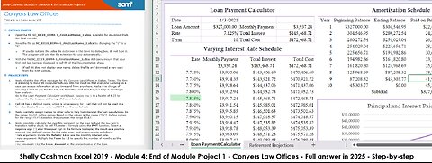 Shelly Cashman Excel 2019 | Module 4: End of Module Project 1 | Conyers Law Offices (Answer 2025)