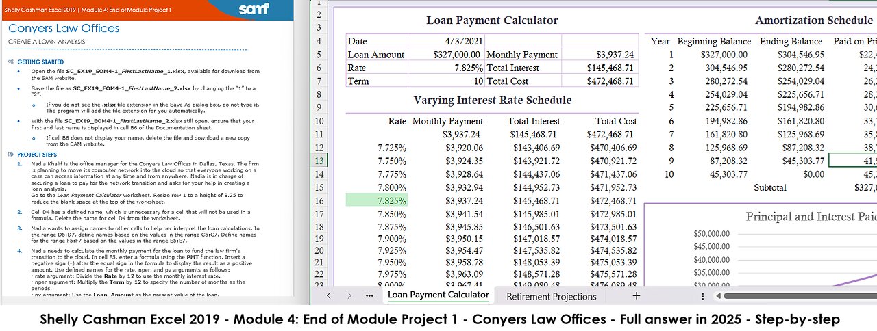 Shelly Cashman Excel 2019 | Module 4: End of Module Project 1 | Conyers Law Offices (Answer 2025)