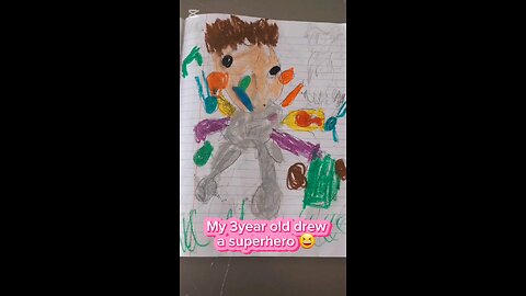 My 3 year old first attempt at a superhero #drawing #toddler #parenting