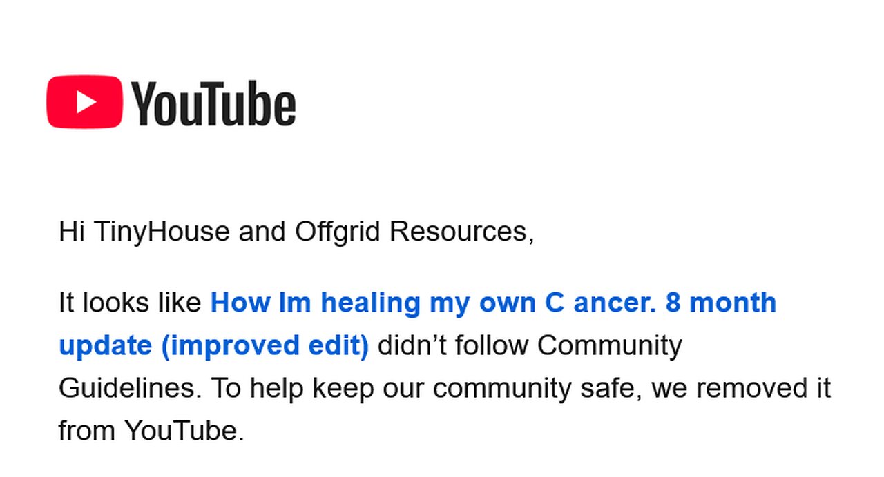 Banned on You Tube!- my own personal Cancer Recovery Story!