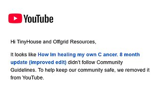 Banned on You Tube!- my own personal Cancer Recovery Story!