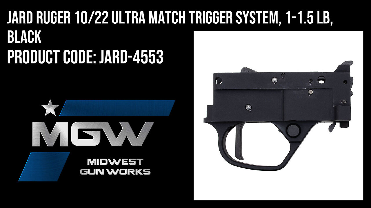 JARD Ruger 10/22 Ultra Match Trigger System, 1-1.5 lb, Black - JARD-4553