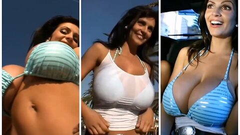Model Denise Milani in beach vacation mode with friend - ultra positive vibe