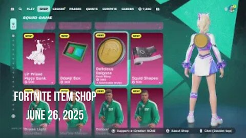 Fortnite Item Shop|June 26, 2025(*New* Squid Game Bundles & Take On Me Emote)