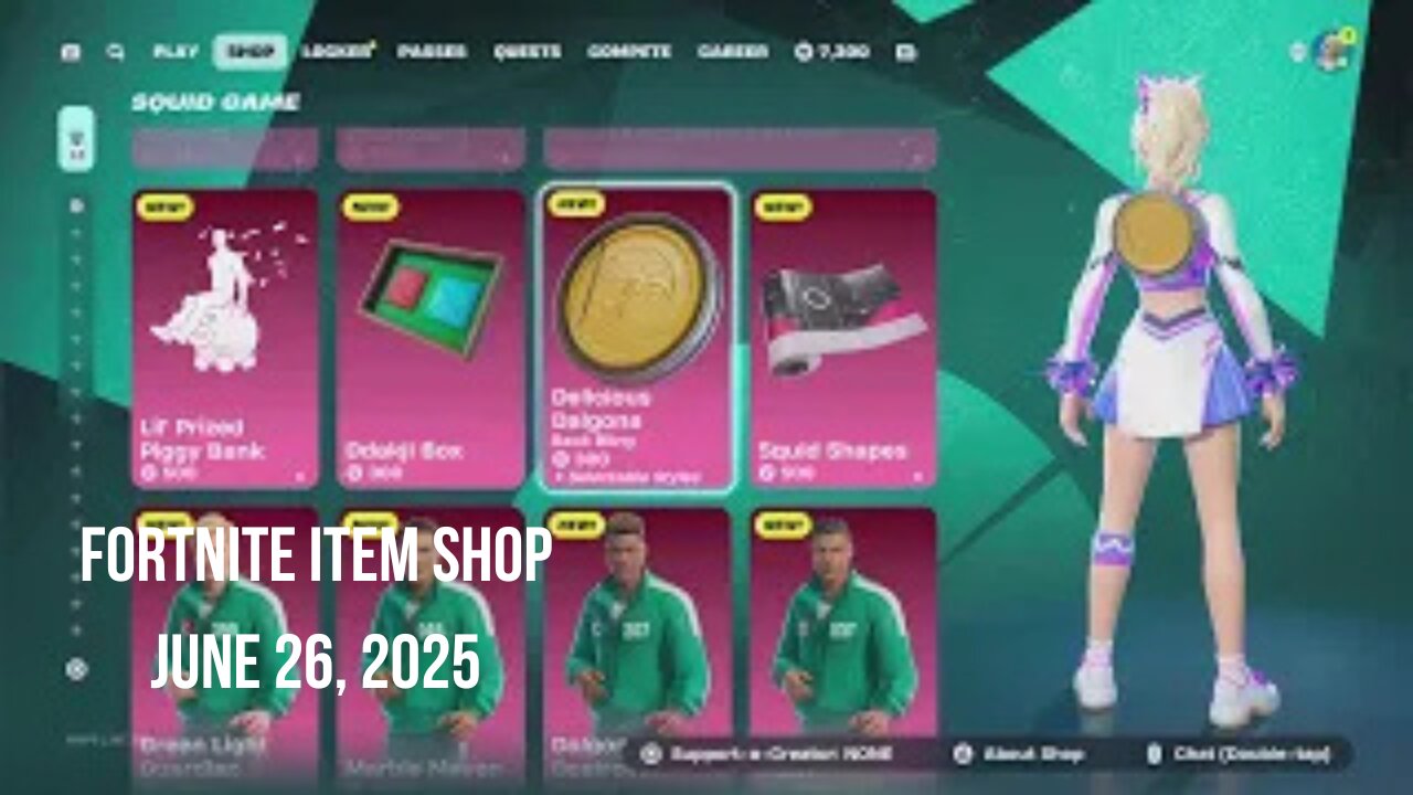 Fortnite Item Shop|June 26, 2025(*New* Squid Game Bundles & Take On Me Emote)