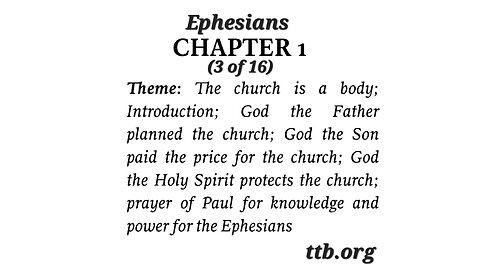 Ephesians Chapter 1 (Bible Study) (3 of 16)