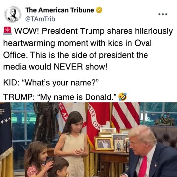President Trump Shares Absolutely Adorable Moment with Young Kids Visiting the Oval Office
