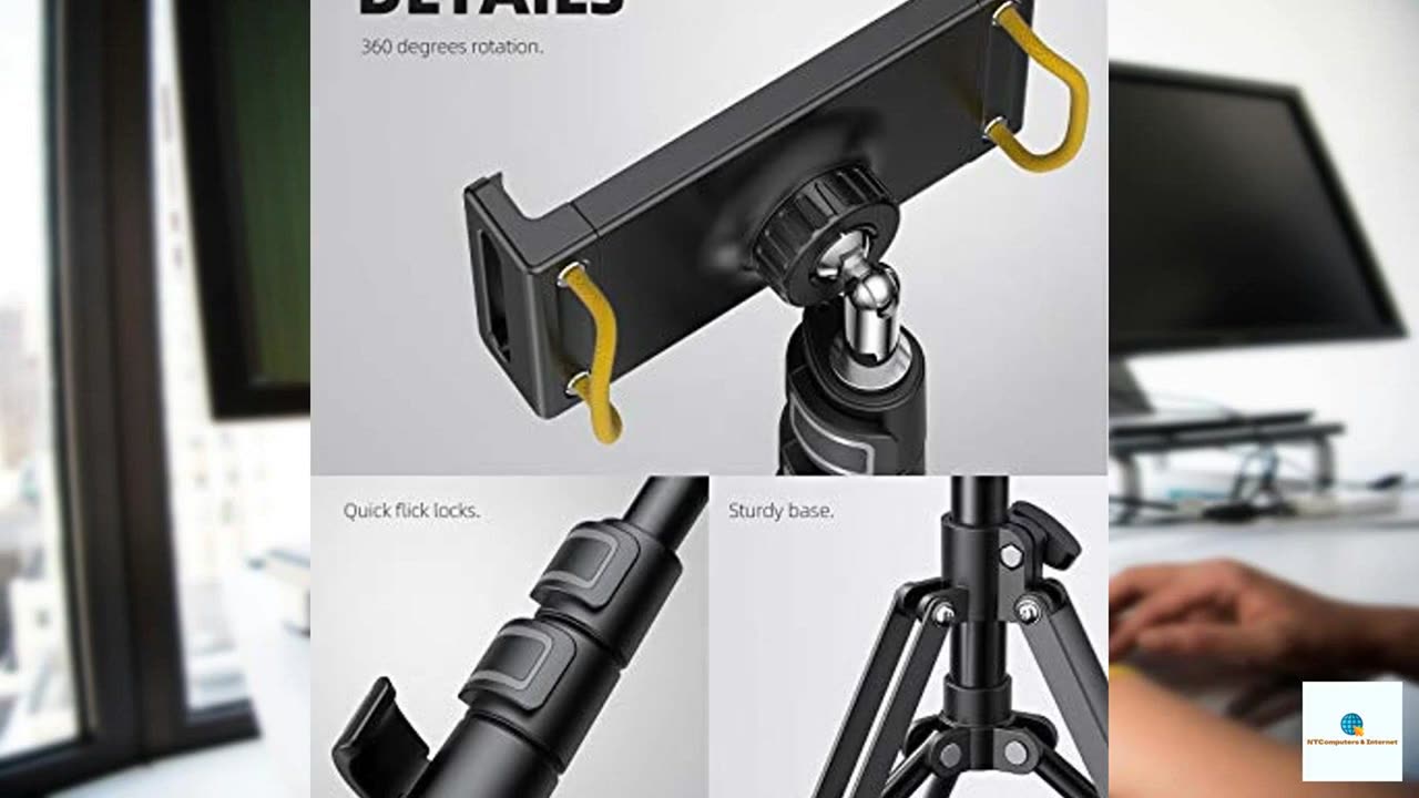 Lamicall Tablet Floor Tripod Stand - 64.9" Tablet Holder Mount with Adjustable Height for