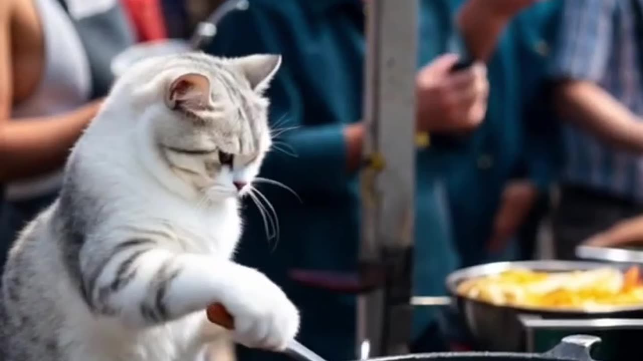 🥩 The cat started his own steak business! #ai