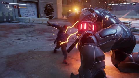 Miles going One on One with Big Boy Rhino ( Boss fight - Rhino )