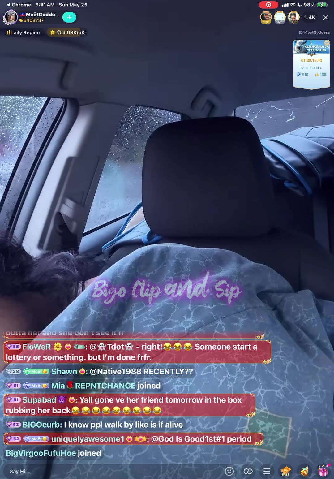 Moet lines Papi again after the club n he reads her down once again 5/25/25 #bigoclipandsip