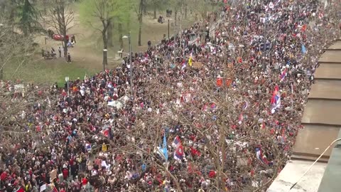 Protesters flood Belgrade for huge anti-government rally