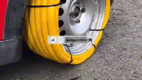 Crazy Car Experiment – Replacing Car Tire with Water Hose Wrapped Around the Rim 🚗💦
