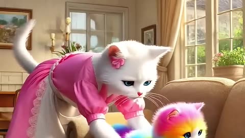 Rainbow 🌈 Cat's 🐱 Crashing Cat Mom💥 Funny 😁