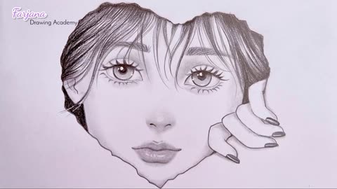 A girl face - Pencil Sketch for beginners || How to draw - step by step || Drawing tutorial