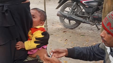 Baby injection crying video