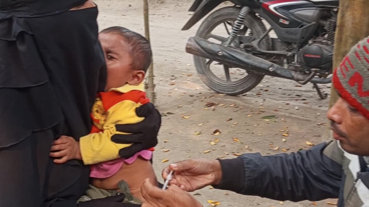 Baby injection crying video