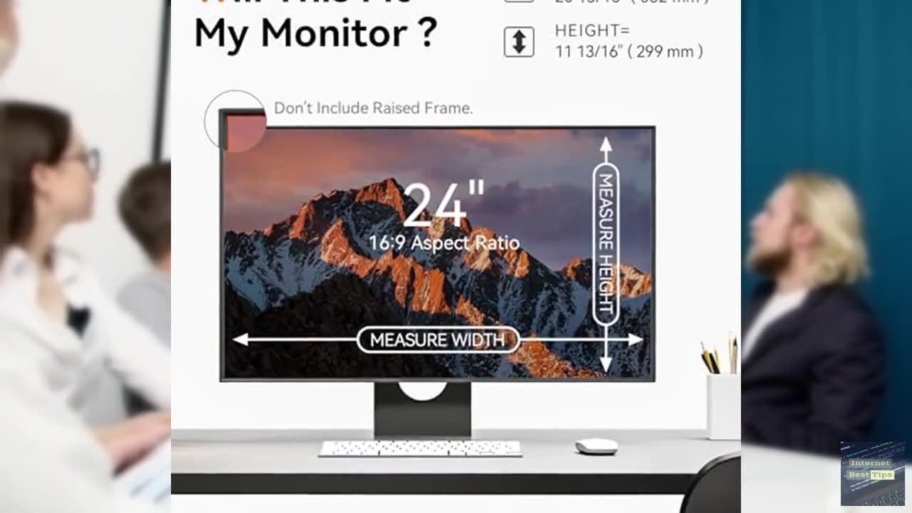 [2 Pack] 24 Inch Computer Privacy Screen for 16:9 Aspect Ratio Widescreen Monito