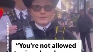 🔥🤬🔥Dystopian UK Police Crack Down on Public Singing of Church Songs then Mocks with Tongue Gesture