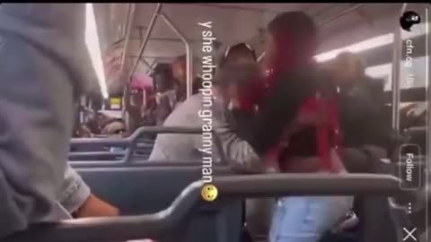 Black brutally pulverizes an elderly lady on the bus nobody comes to help
