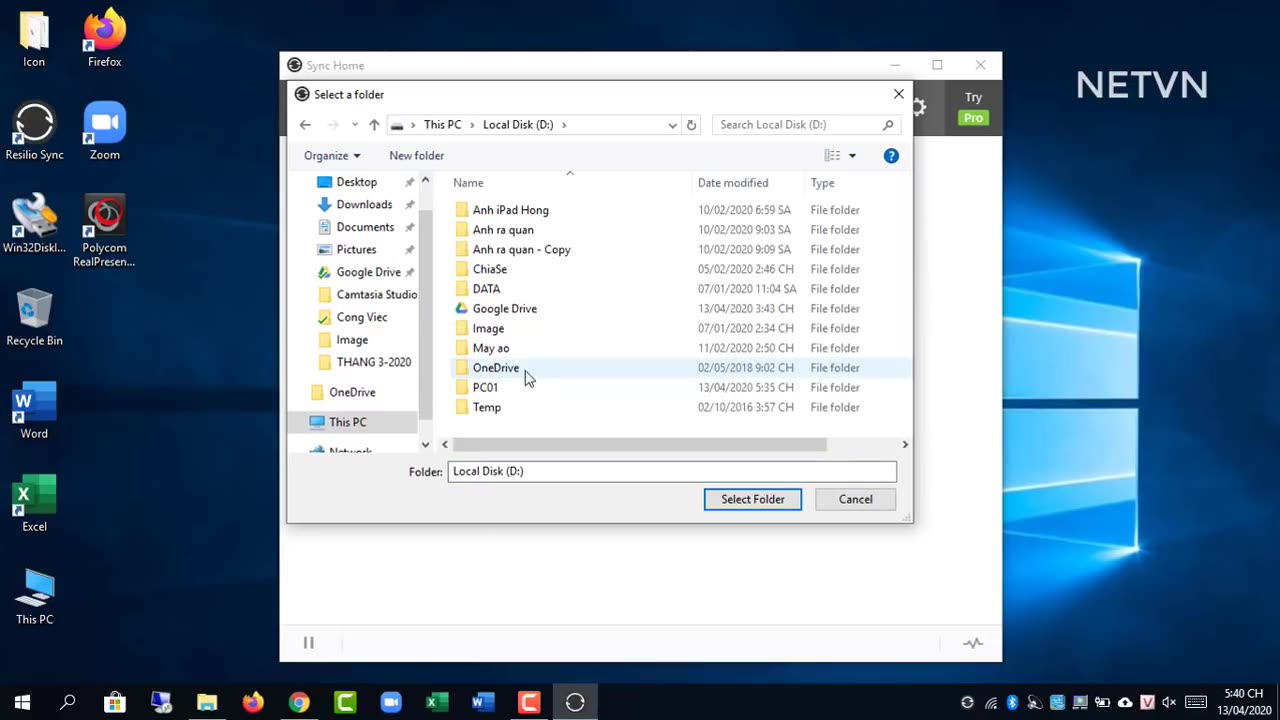 Create your own cloud storage on Windows 10 NETVN