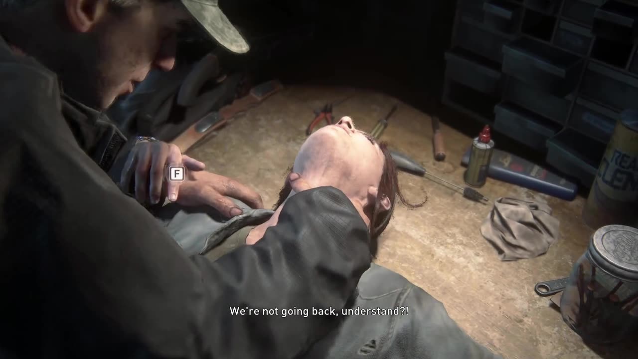 Ellie can't even Upgrade her gear in peace.