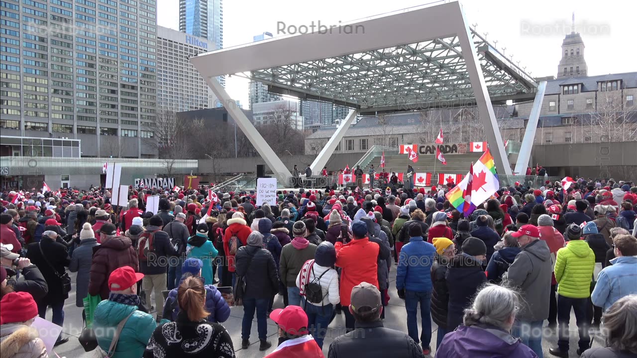 Elbows Up Canada Rally - Toronto (15 second clearing timelapse at end)
