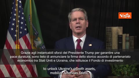 NOTIZIE DAL MONDO Raggiunto accordo con l'Ucraina sulle terre rare e risorse naturali in Ucraina,Scott Bessent (USA);'È un segnale alla Russia'.la firma dello storico accordo di partenariato economico tra Stati Uniti e Ucraina.