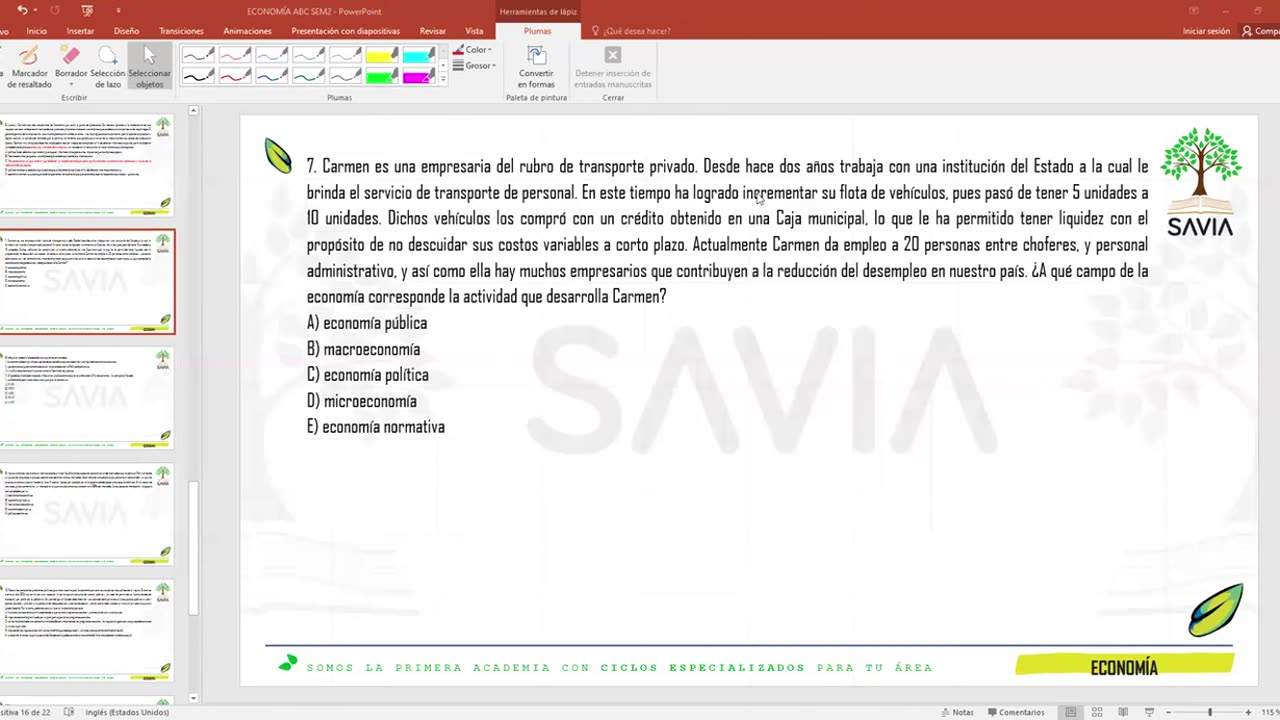 SAVIA REGULAR 2025 | Semana 02 | Economía