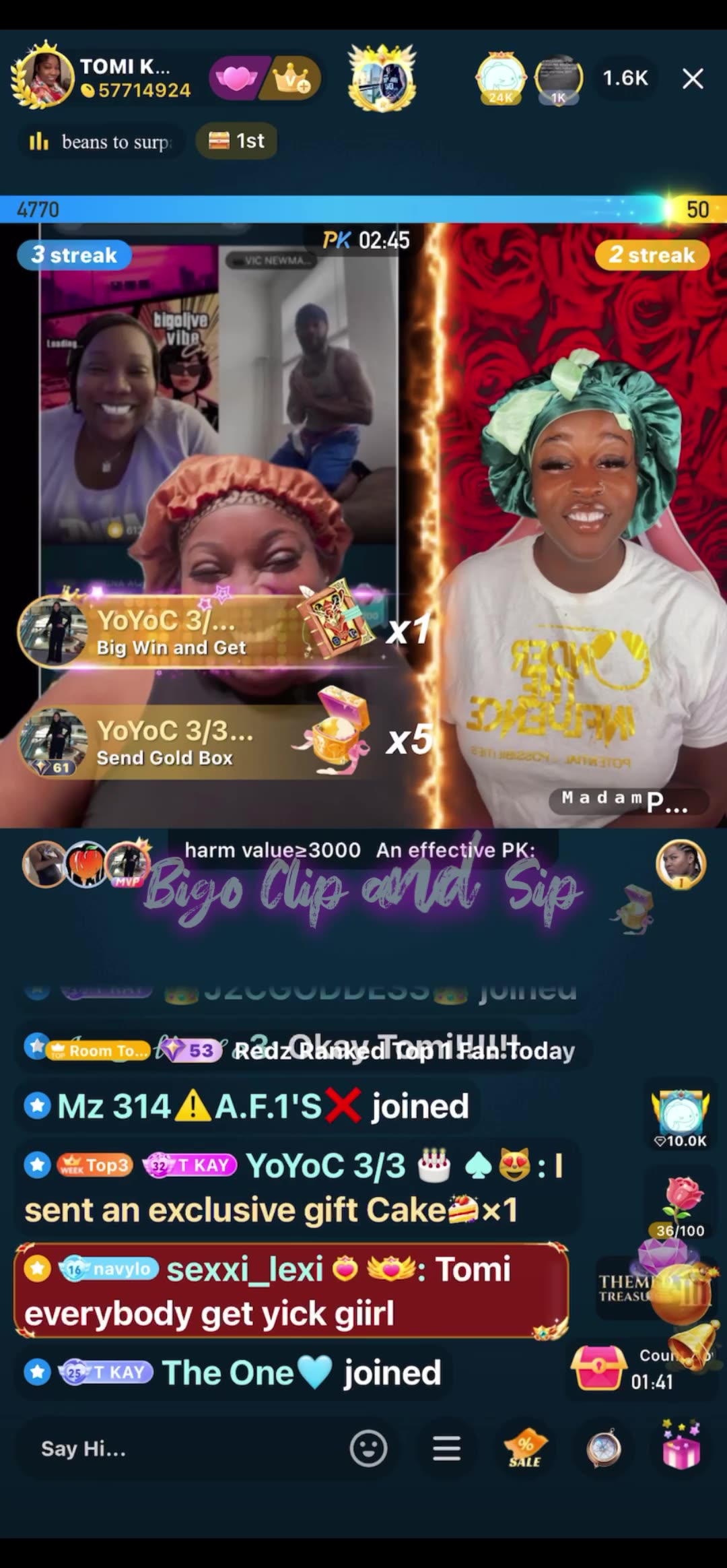 TomiKay tells MadamLo shes been playing footsie with the ceiling fan 5/21/25 #bigoclipandsip