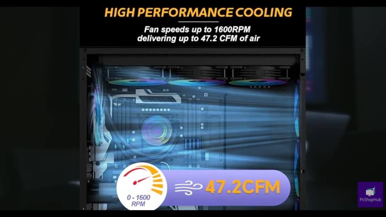 120mm ARGB Fans 4PIN PWM Computer Case Cooler Up to 1600 RPM CPU Quiet Hydraulic