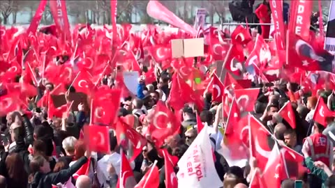 Hundreds of thousands protest Erdogan rival detention in Turkey