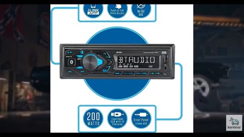 JENSEN MPR210 7 Character LCD Single DIN Car Stereo Radio | Push to Talk Assista