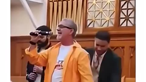 He was trying really hard to give him that mic
