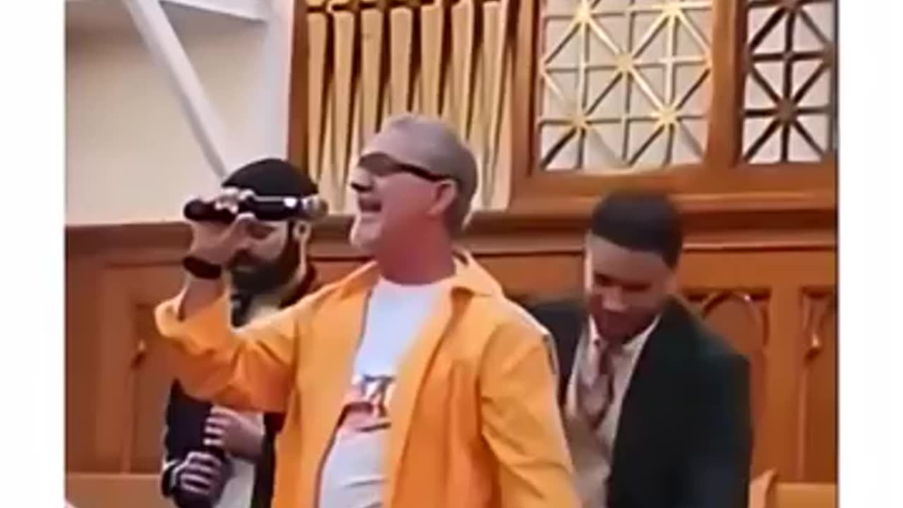 He was trying really hard to give him that mic