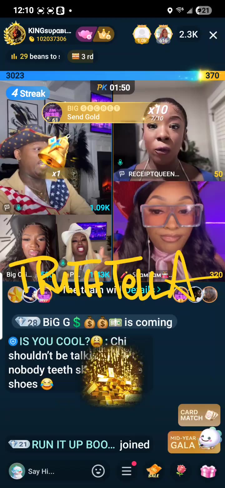 DAREALSUPABIHH CRAZY TEAM PK WITH RECEIPTQUEEN VS. PRETTY TEETEE & BIG CHI