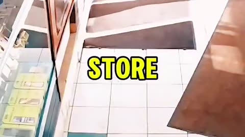 Girl tries to run without paying