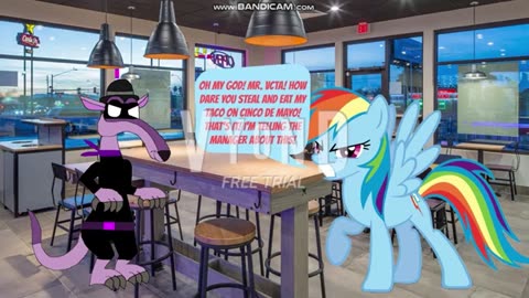 Mr. VCTA Eats Rainbow Dash's Taco at Taco Bell on Cinco de Mayo/Grounded