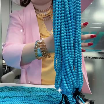 250610-4 Turquoise Bead Strand: Monet’s Blue Garden on the Wrist