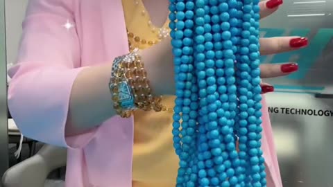 250610-4 Turquoise Bead Strand: Monet’s Blue Garden on the Wrist