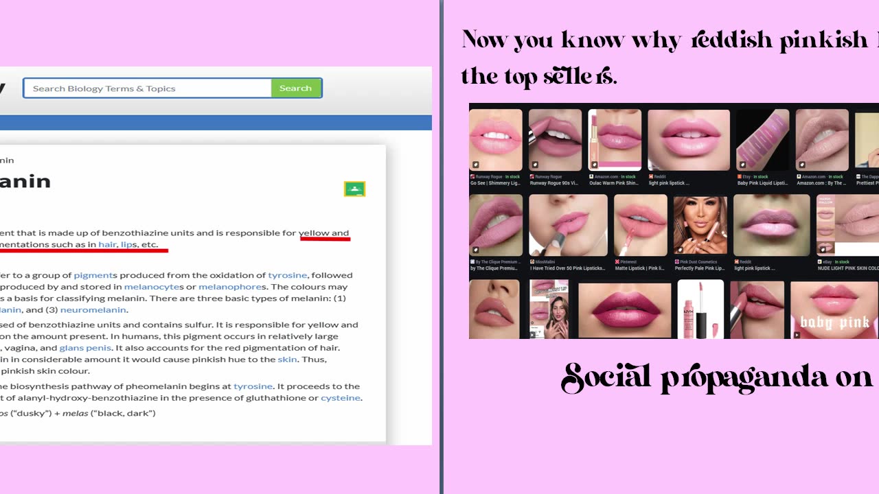 Pheomelanin is of a reddish pinkish hue.